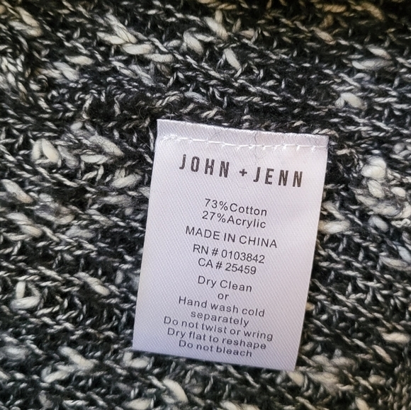 John + Jenn Black and White Mid Length Duster Oversized Cardigan Size XS - Picture 13 of 14